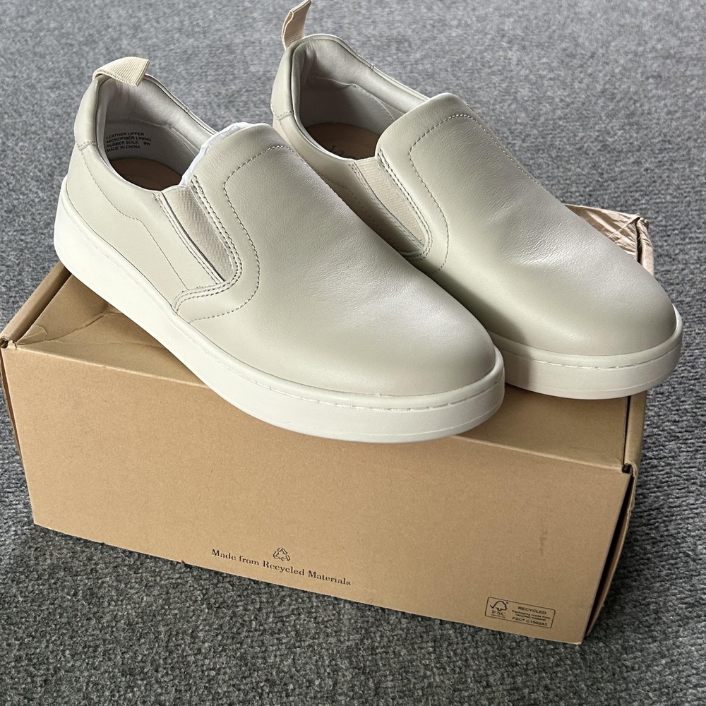 WYDR Shoes Womens 9 Roam Slip on Leather White Comfort Casual Sneaker